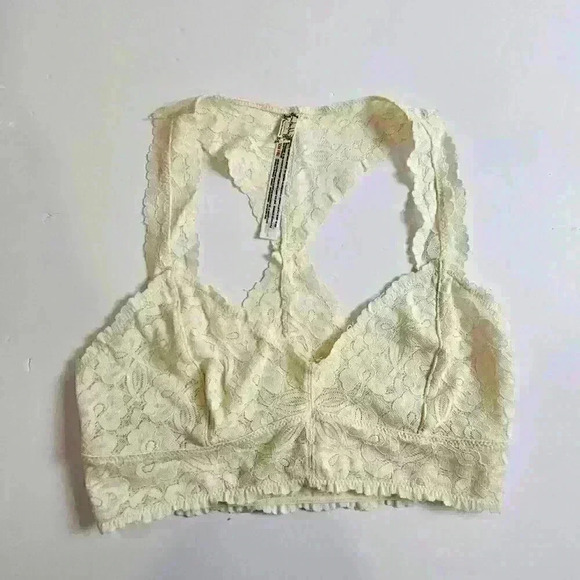 Intimately Free People Cream Off-White Lace Bralette Racerback Women's S - Picture 1 of 5